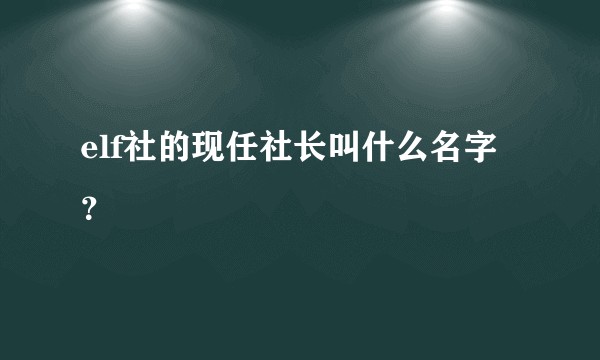 elf社的现任社长叫什么名字?