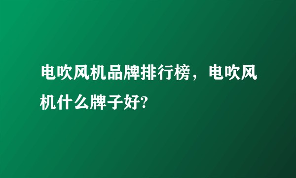 电吹风机品牌排行榜，电吹风机什么牌子好?