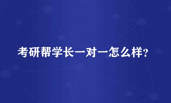 考研帮学长一对一怎么样？