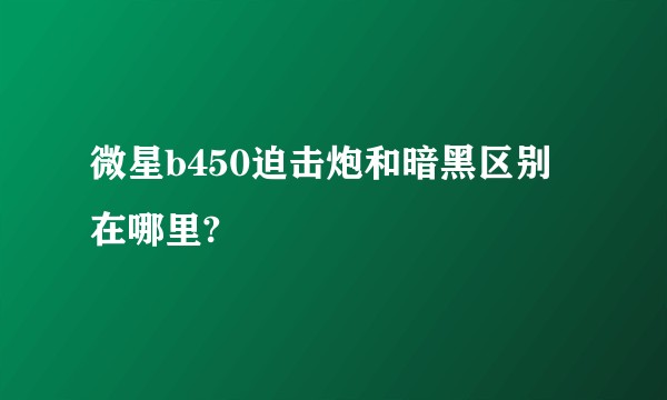 微星b450迫击炮和暗黑区别在哪里?