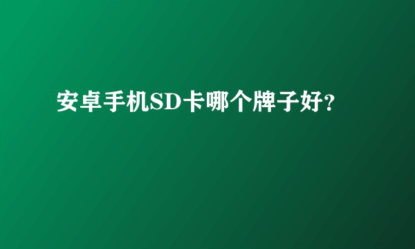 安卓手机SD卡哪个牌子好？
