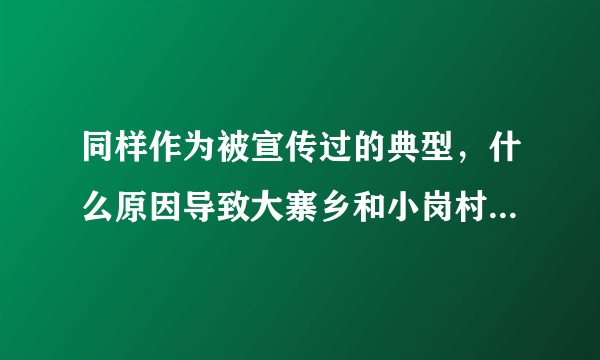 同样作为被宣传过的典型，什么原因导致大寨乡和小岗村现状的不同？
