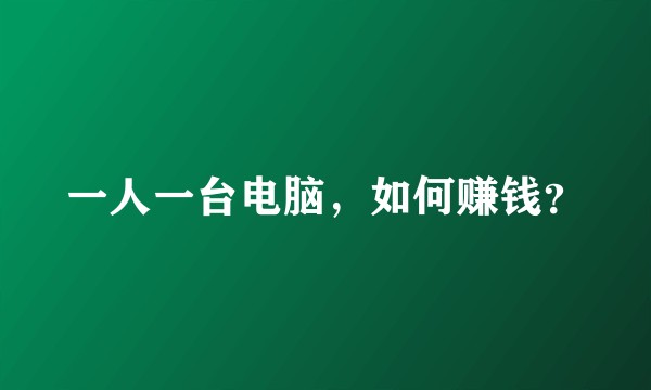 一人一台电脑，如何赚钱？
