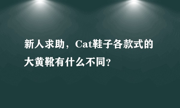 新人求助，Cat鞋子各款式的大黄靴有什么不同？