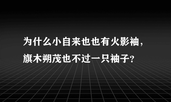 为什么小自来也也有火影袖，旗木朔茂也不过一只袖子？
