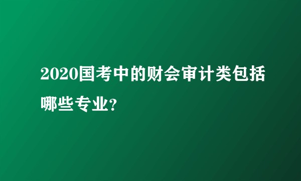 2020国考中的财会审计类包括哪些专业？