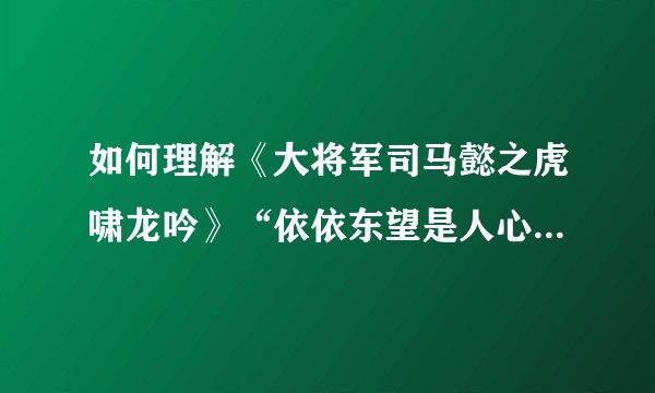 如何理解《大将军司马懿之虎啸龙吟》“依依东望是人心”这句话？