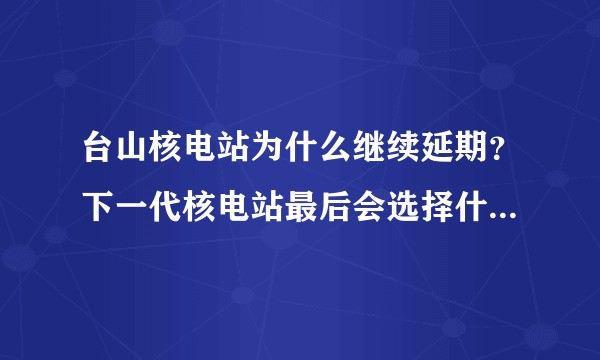 台山核电站为什么继续延期？下一代核电站最后会选择什么技术方向？
