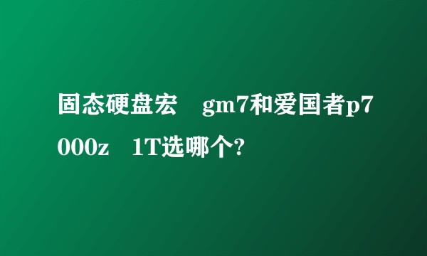 固态硬盘宏碁gm7和爱国者p7000z   1T选哪个?