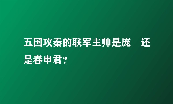 五国攻秦的联军主帅是庞煖还是春申君？