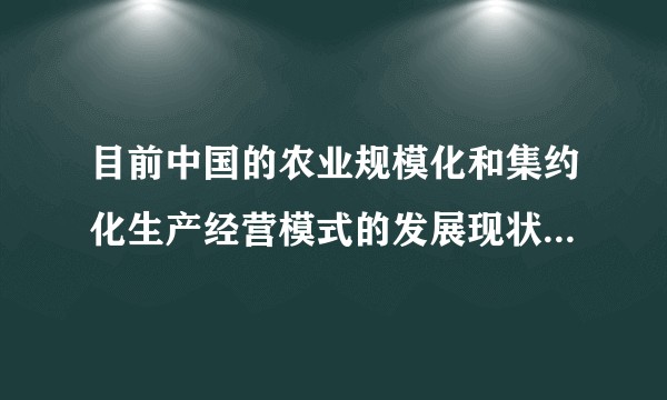 目前中国的农业规模化和集约化生产经营模式的发展现状如何，发展过程中主要面临哪些问题？