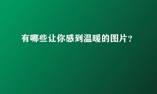 有哪些让你感到温暖的图片？