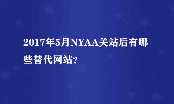 2017年5月NYAA关站后有哪些替代网站？