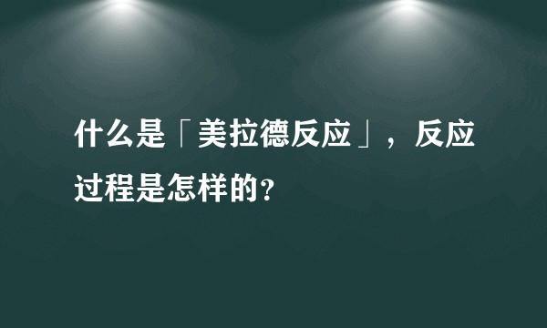 什么是「美拉德反应」，反应过程是怎样的？