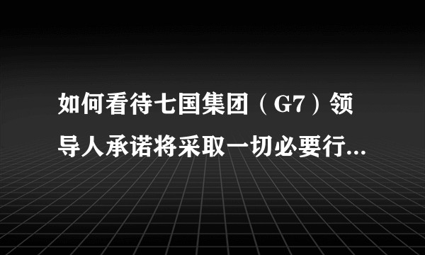 如何看待七国集团(G7)领导人承诺将采取一切必要行动抗疫以保护经济?