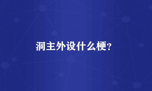 洞主外设什么梗？