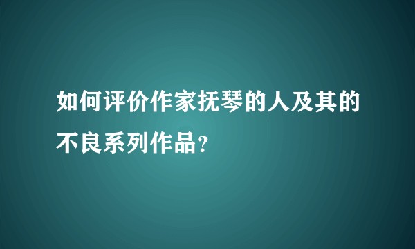 如何评价作家抚琴的人及其的不良系列作品？