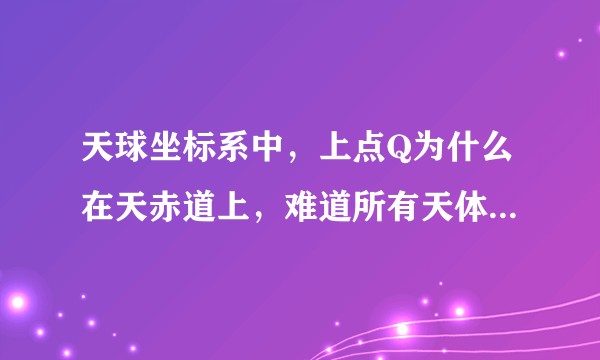 天球坐标系中，上点Q为什么在天赤道上，难道所有天体都在天赤道上运动吗？