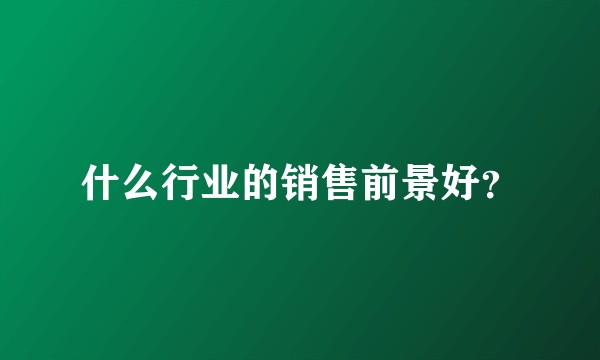 什么行业的销售前景好？