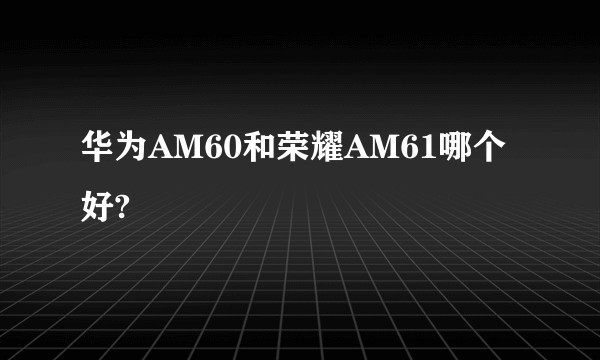 华为AM60和荣耀AM61哪个好?