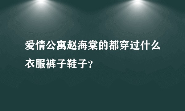 爱情公寓赵海棠的都穿过什么衣服裤子鞋子？