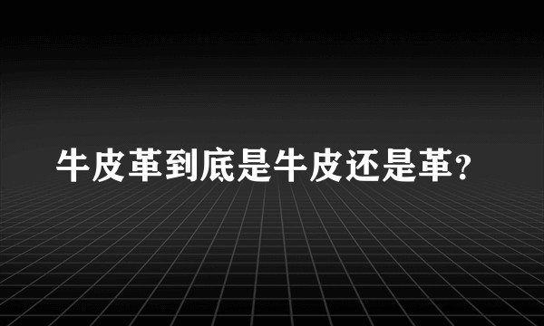 牛皮革到底是牛皮还是革？