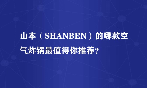 山本（SHANBEN）的哪款空气炸锅最值得你推荐？