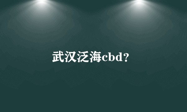 武汉泛海cbd？