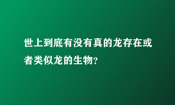 世上到底有没有真的龙存在或者类似龙的生物？
